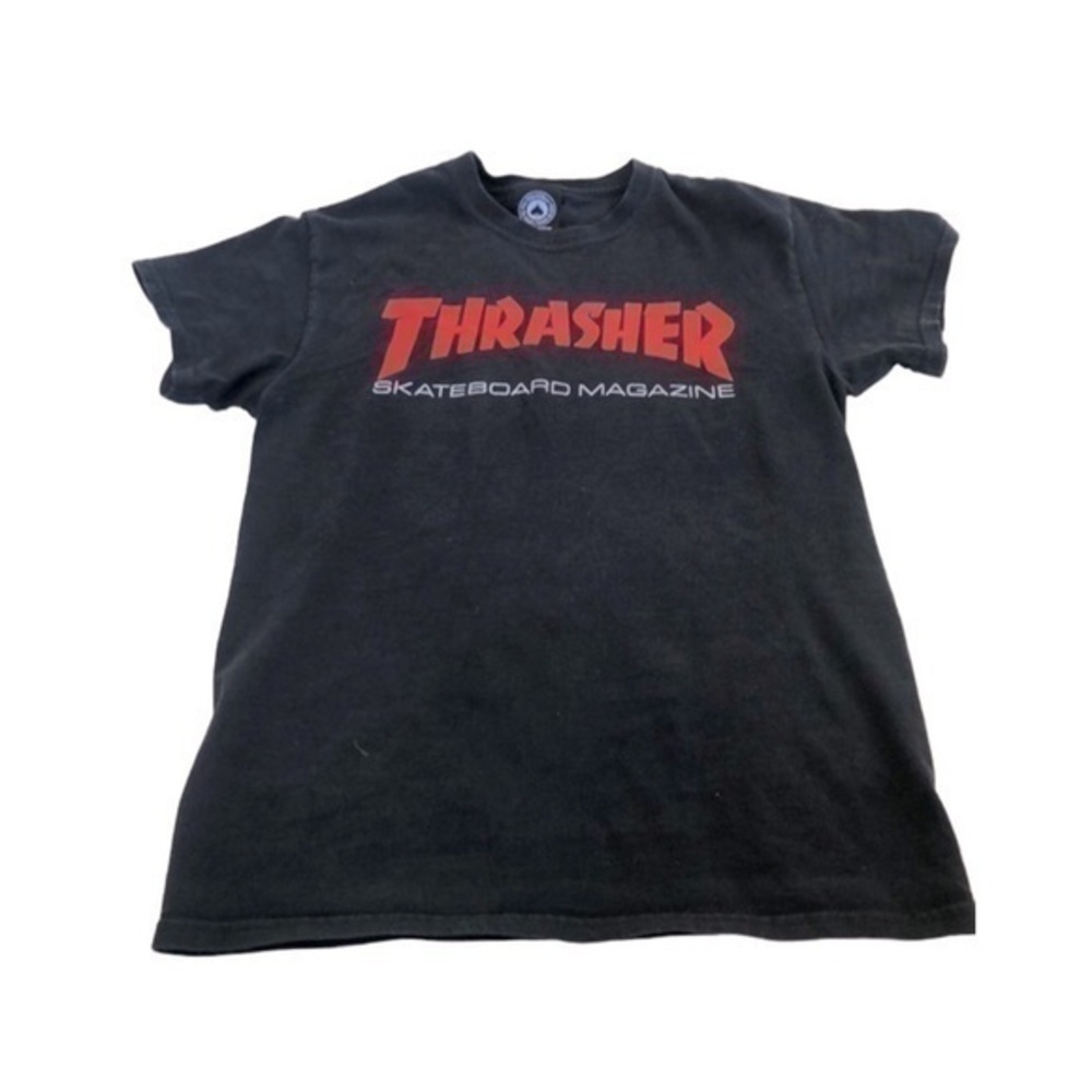 THRASHER | Black Thrasher Logo Skateboard Magazine T-Shirt, Small